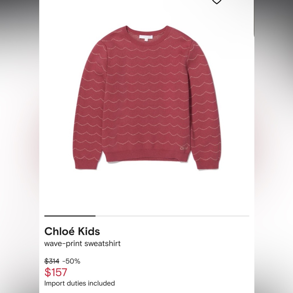 Chloe Big Kids Size 10 sweater
